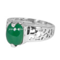 Ali Express Best Price Genuine Green Onyx Gemstone 925 Solid Silver Ring